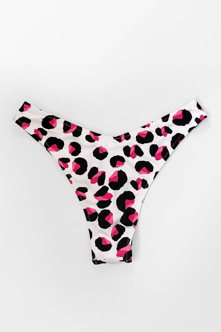 Rosa Bikinihose mit Leopardenmuster