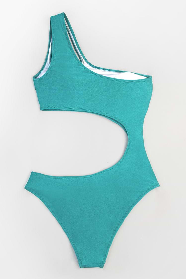 Eine Schulter Badeanzug mit Cutout