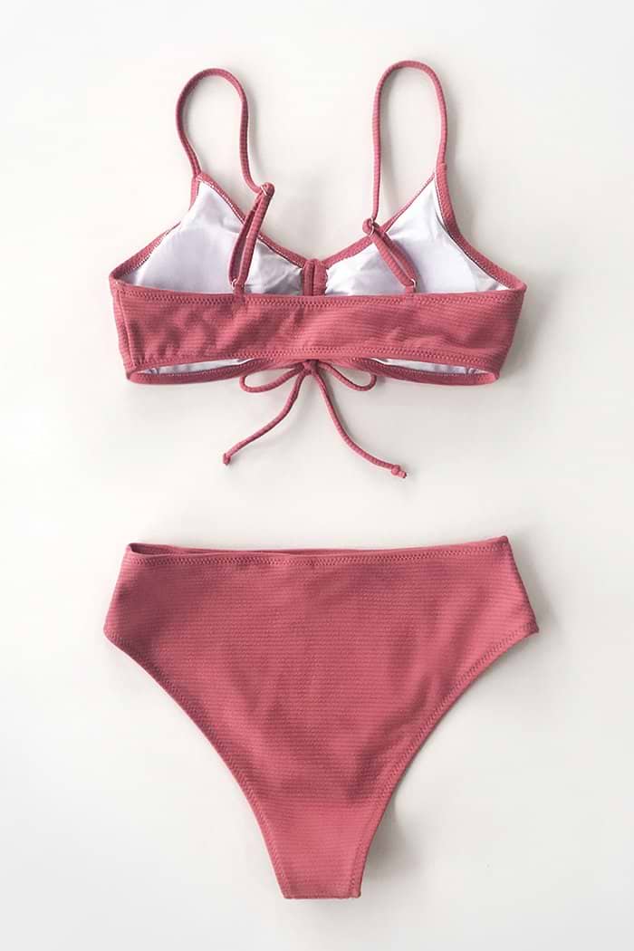 Rosa strukturierter Bikini