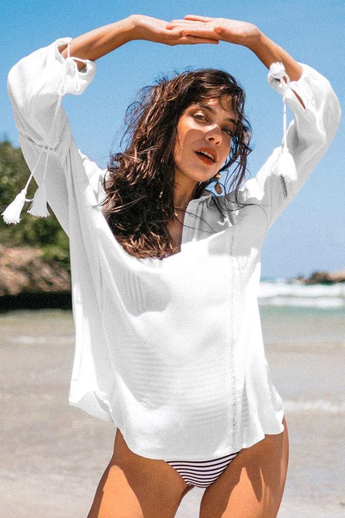 Weiße Tunika Cover up