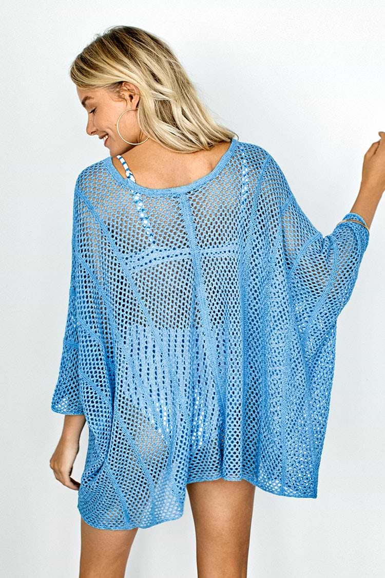 Himmelblaue Tunika mit Kordelzug