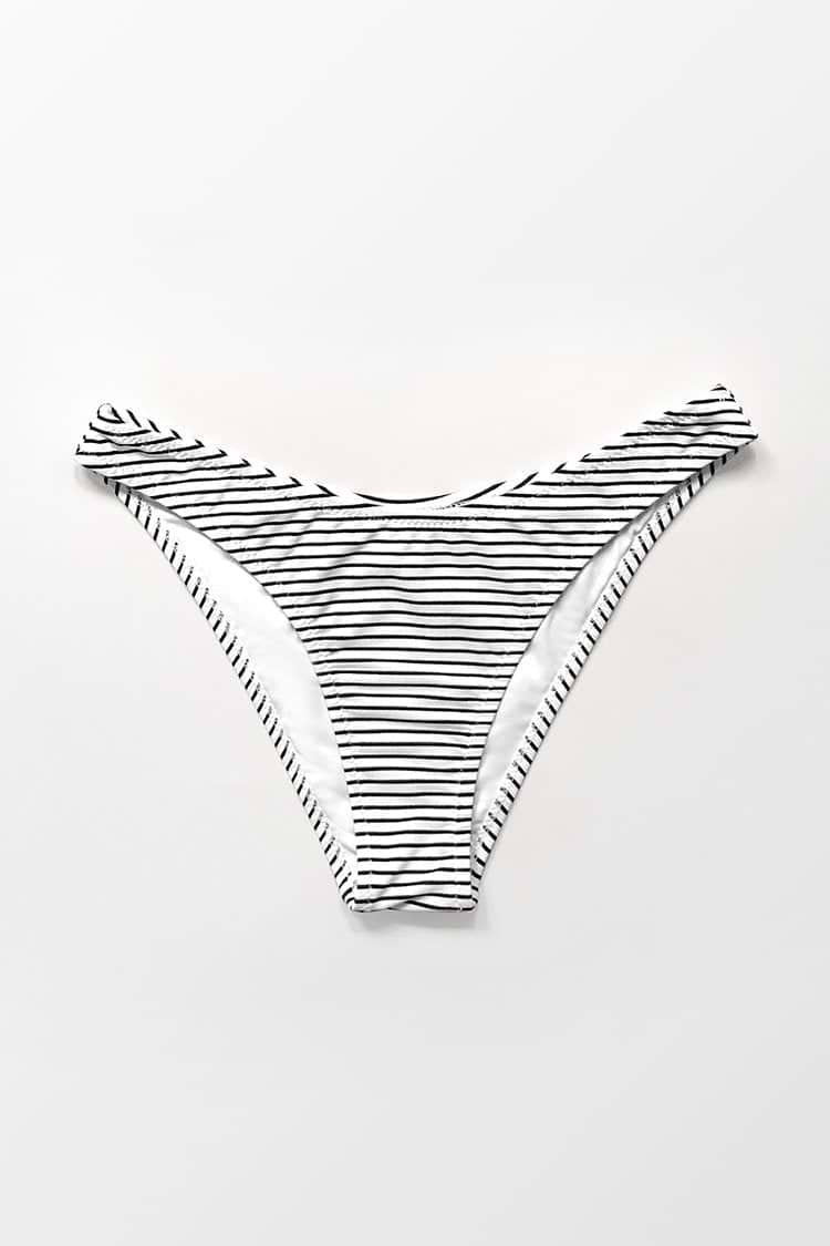 Gestreifter Schwarzweiss-Bikinihose