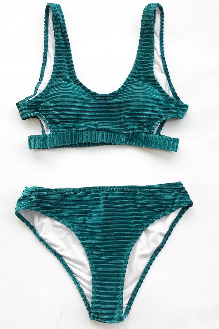 Smaragd Samt Solid Bikini
