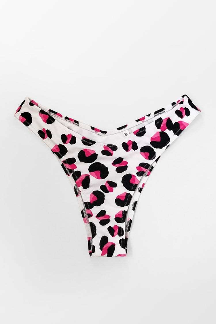 Rosa Bikinihose mit Leopardenmuster