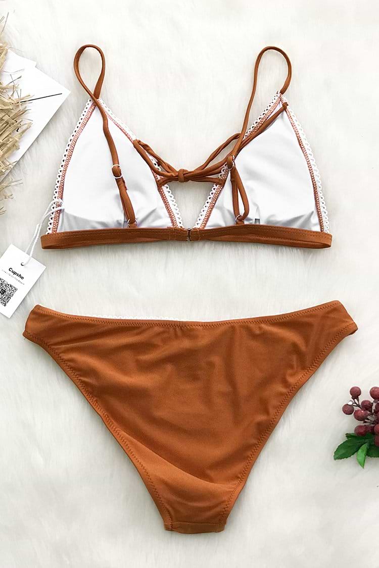 Bondi Meerstrand Einfarbig Triangel Bikini Hose