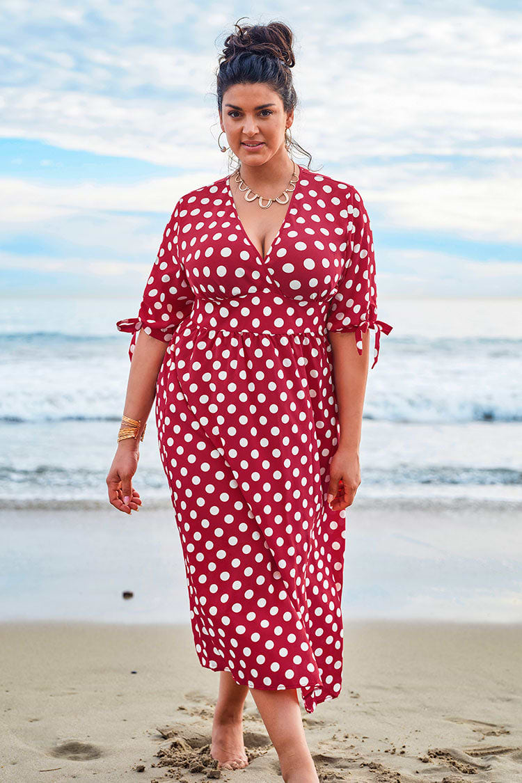 Große Größen Polka Dot Kleid