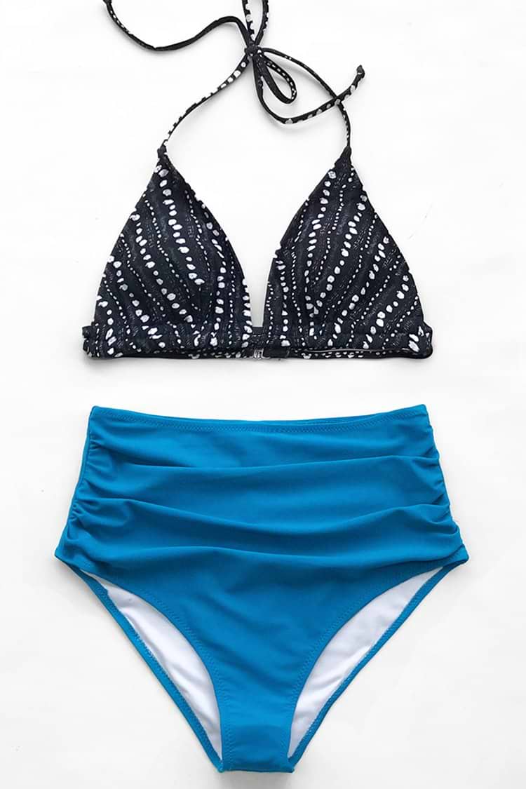 Sternenklare Nacht High-Waist Bikini