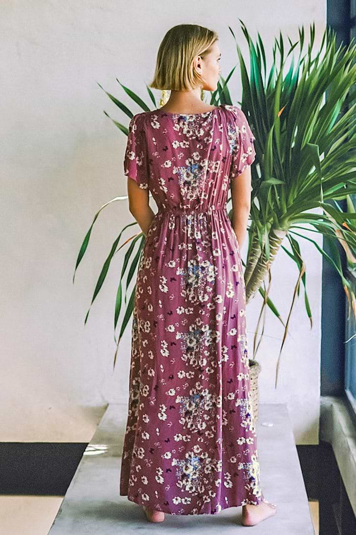 Maxikleid mit Blumen-Muster