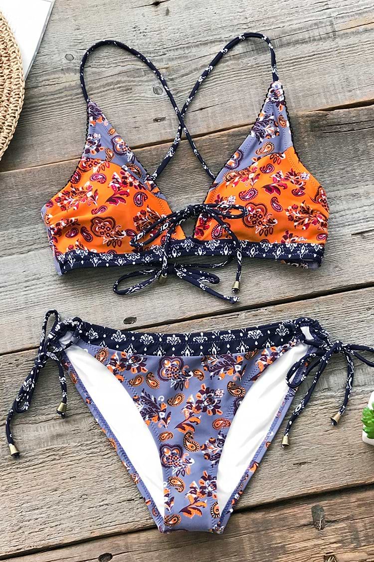 Sommer Paisley Bikini Anzug