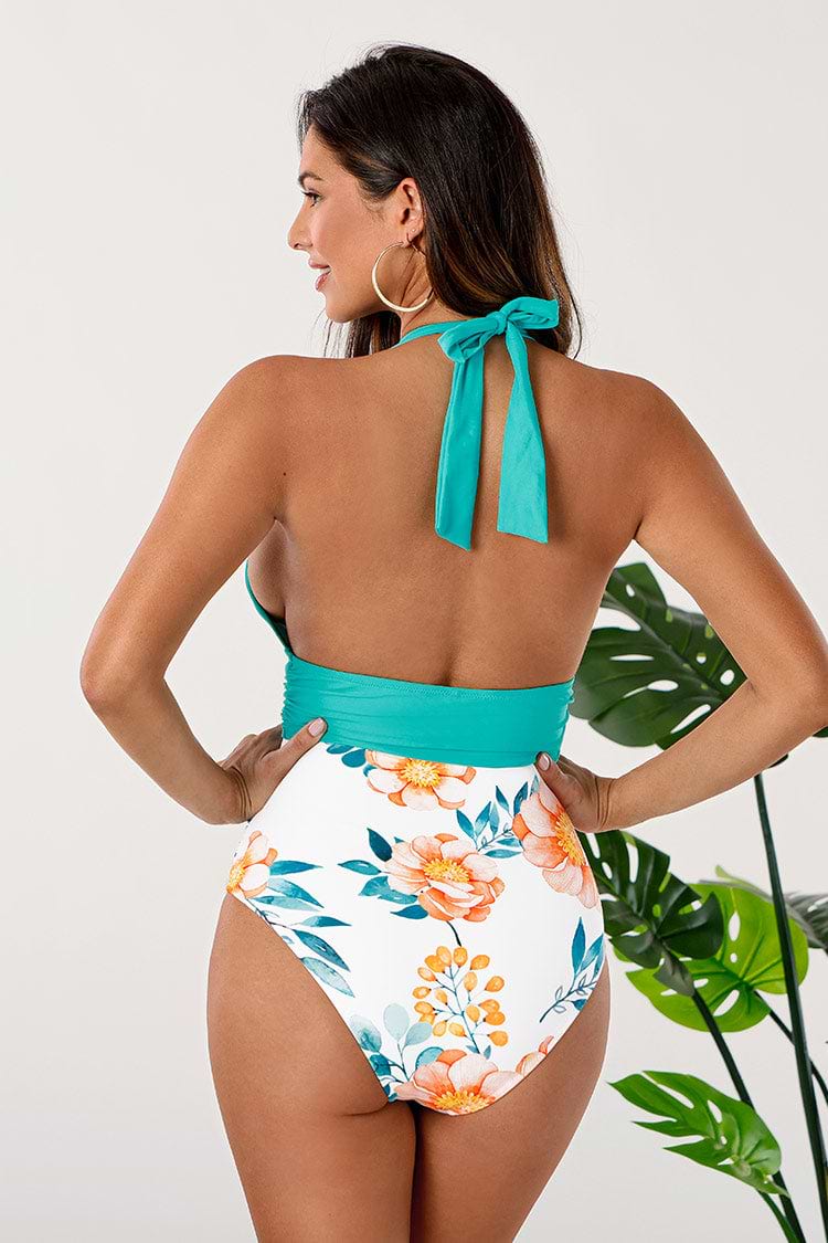 Neckholder Badeanzug mit tiefem Ausschnitt