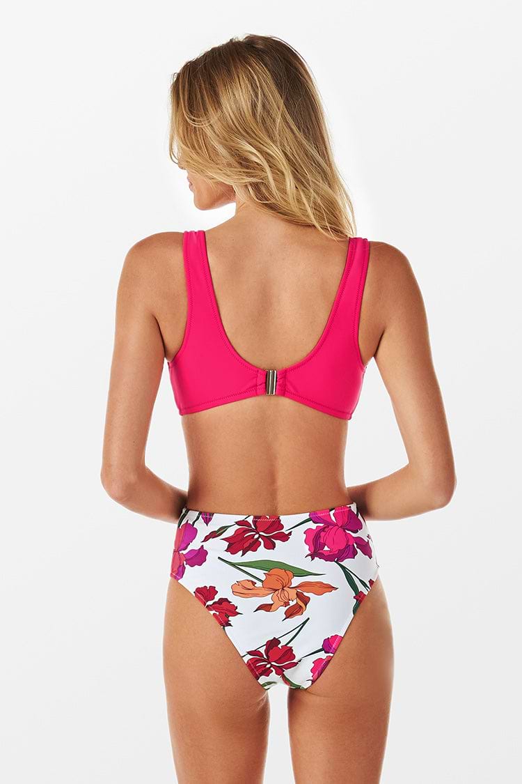 Cut Out Badeanzug mit buntem Blumenmuster