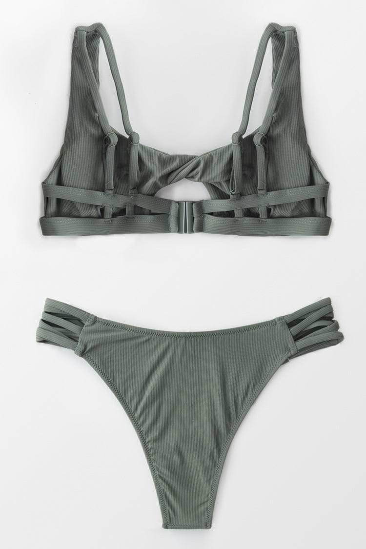 Bikini vert à découpes Peekaboo