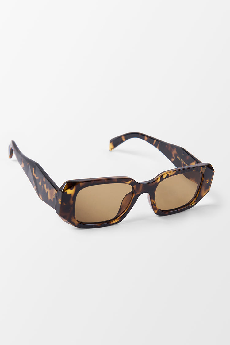 Quadratische Sonnenbrille mit Leopard-Muster