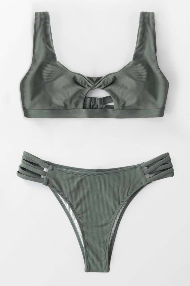 Bikini vert à découpes Peekaboo