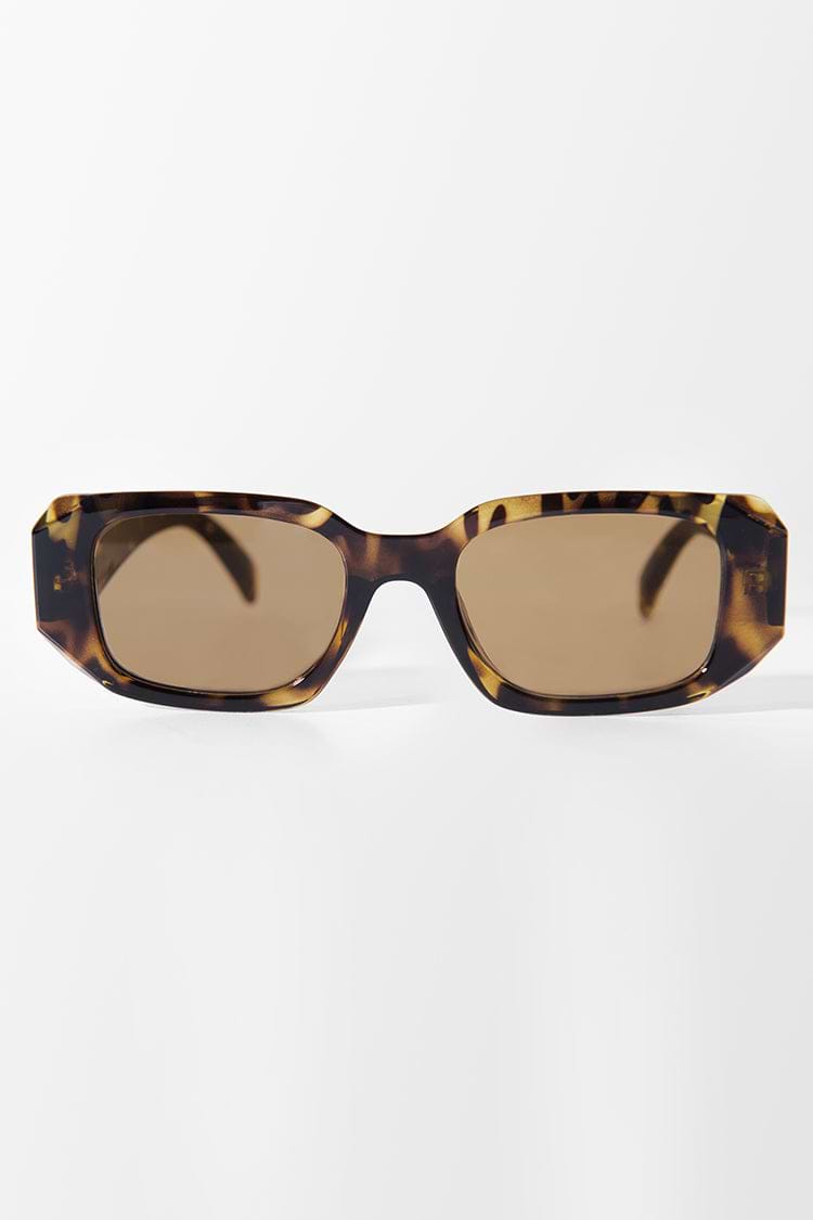 Quadratische Sonnenbrille mit Leopard-Muster