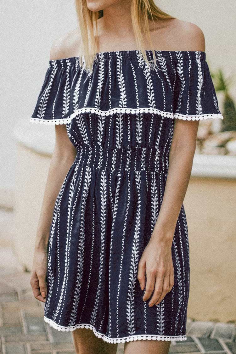 Combinaison à  imprimée bleu marine