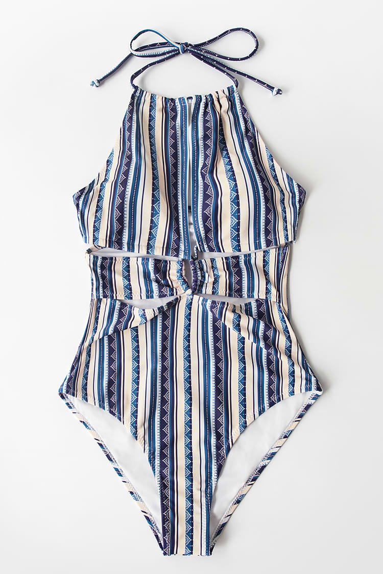 Maillot de bain une pièce à découpes et licou