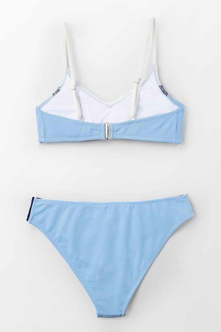 Bikini Bloc Bleu Marine Et Blanc