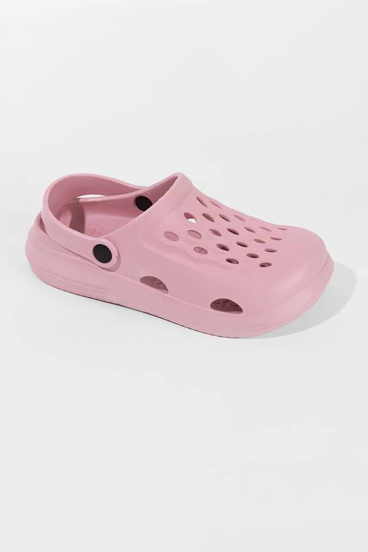 Rosa Crocs mit quadratischem Zehenbereich