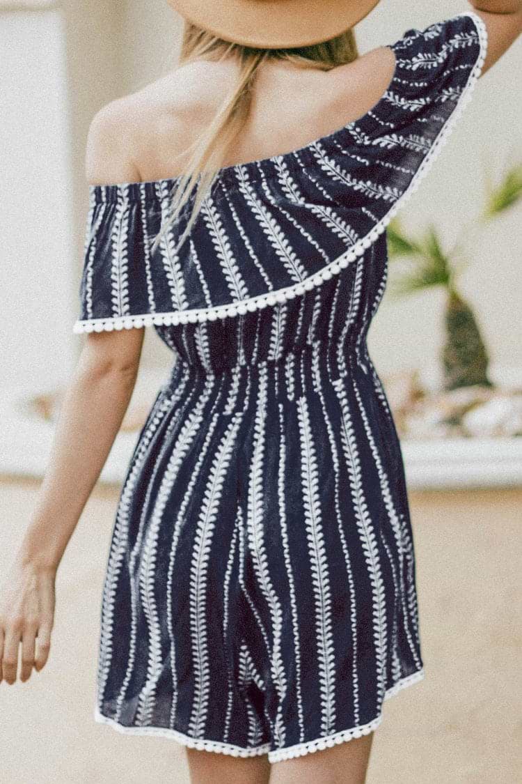 Combinaison à  imprimée bleu marine