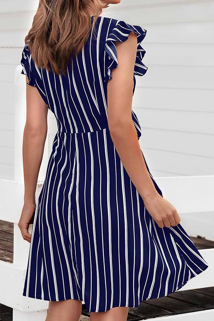 Robe à rayures verticales