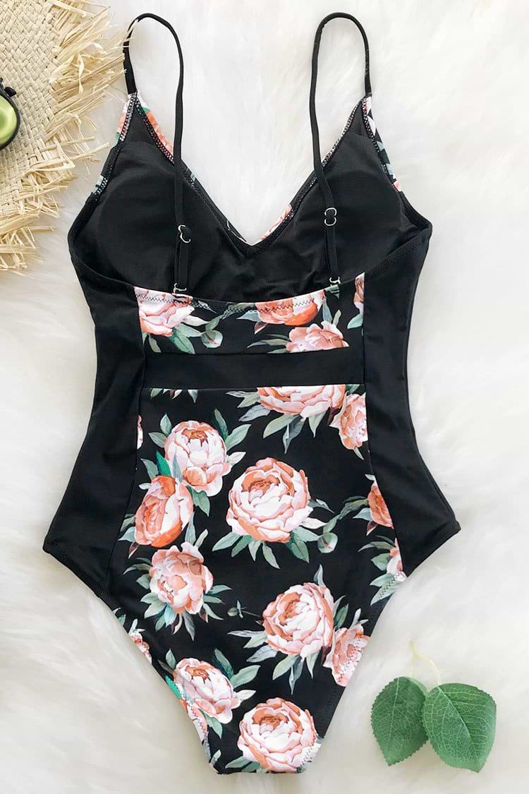 Maillot de bain une pièce sculptant imprimé floral