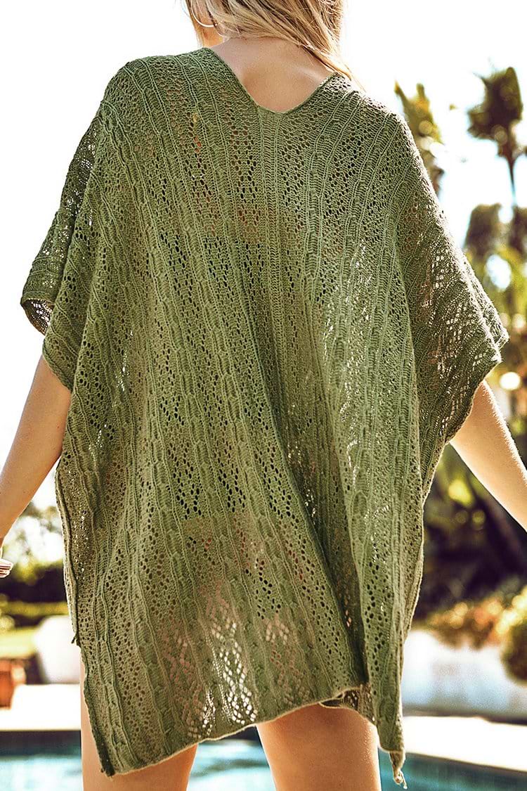 Couver up  de crochet vert olive