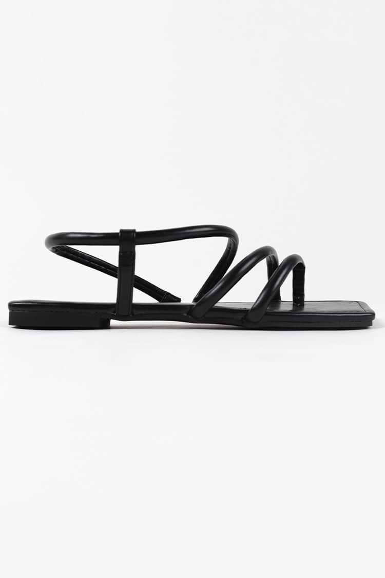Marni Black Flat Open Toe Sandals