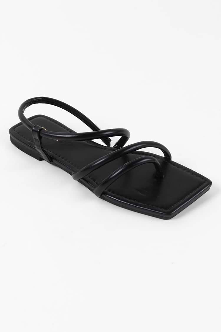 Marni Black Flat Open Toe Sandals