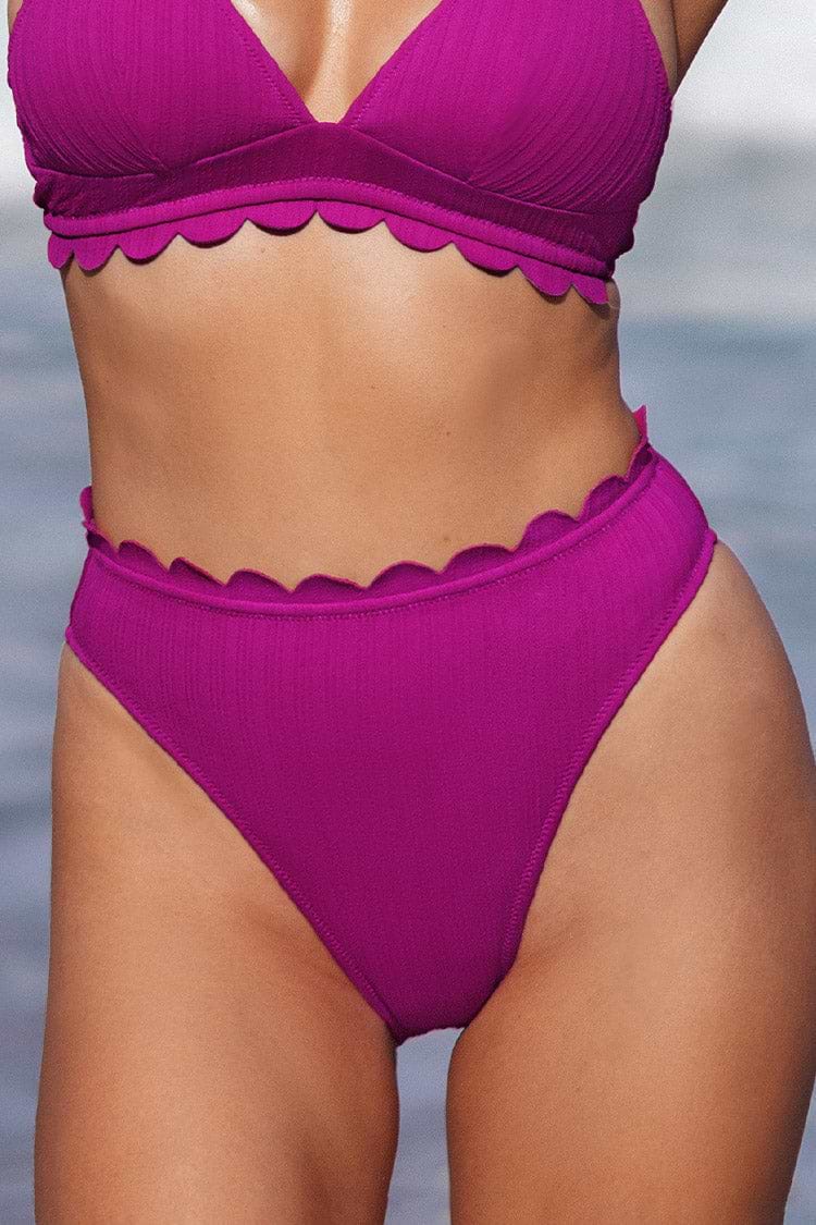 Breezy Rib Scalloped Hipster Bikini Bottom