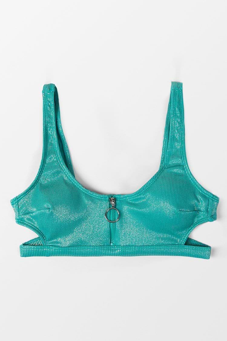 Top de bikini con corte frontal con cierre Nataly