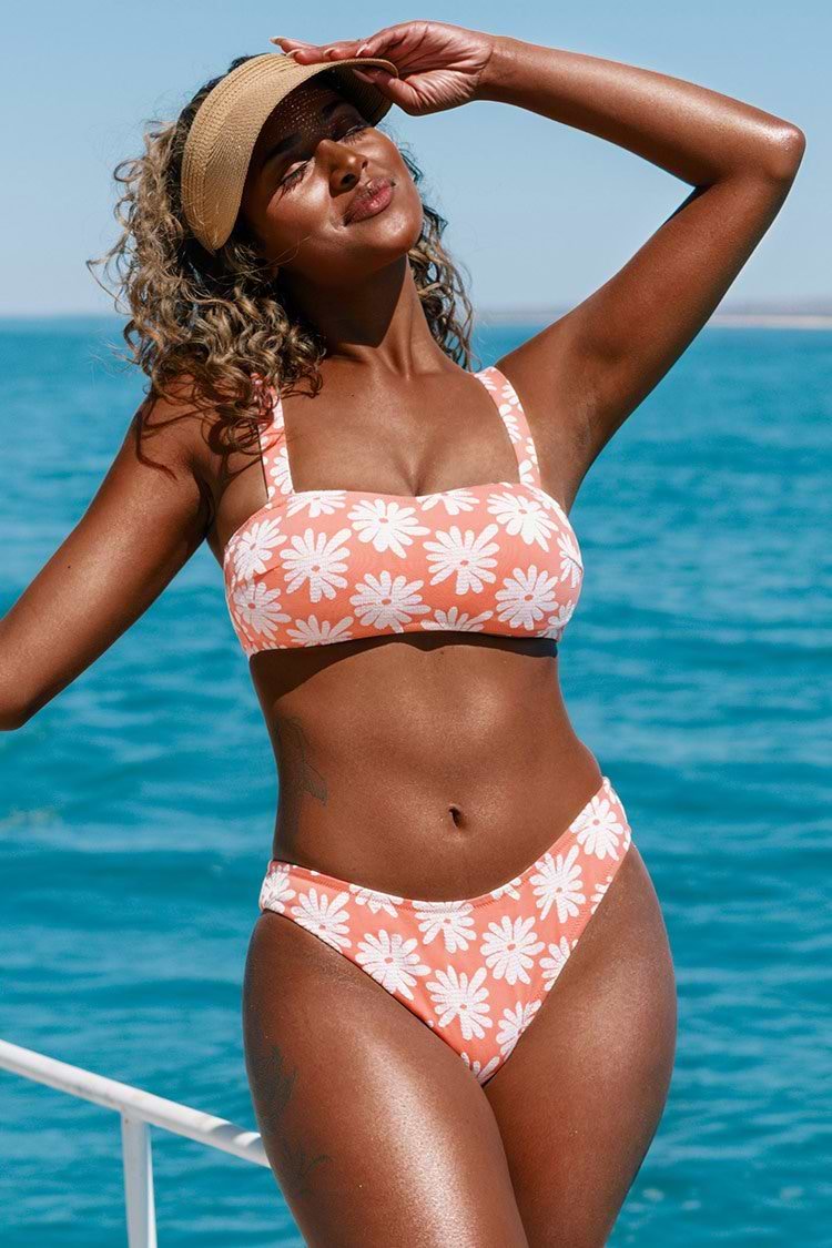 Bikini Kaia con tirantes anchos y estmpado floral