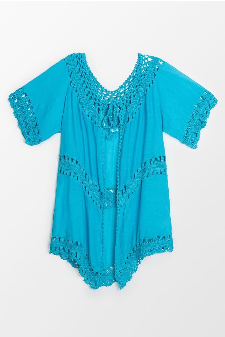 Kimono de crochet con lazo en la parte delantera Susan