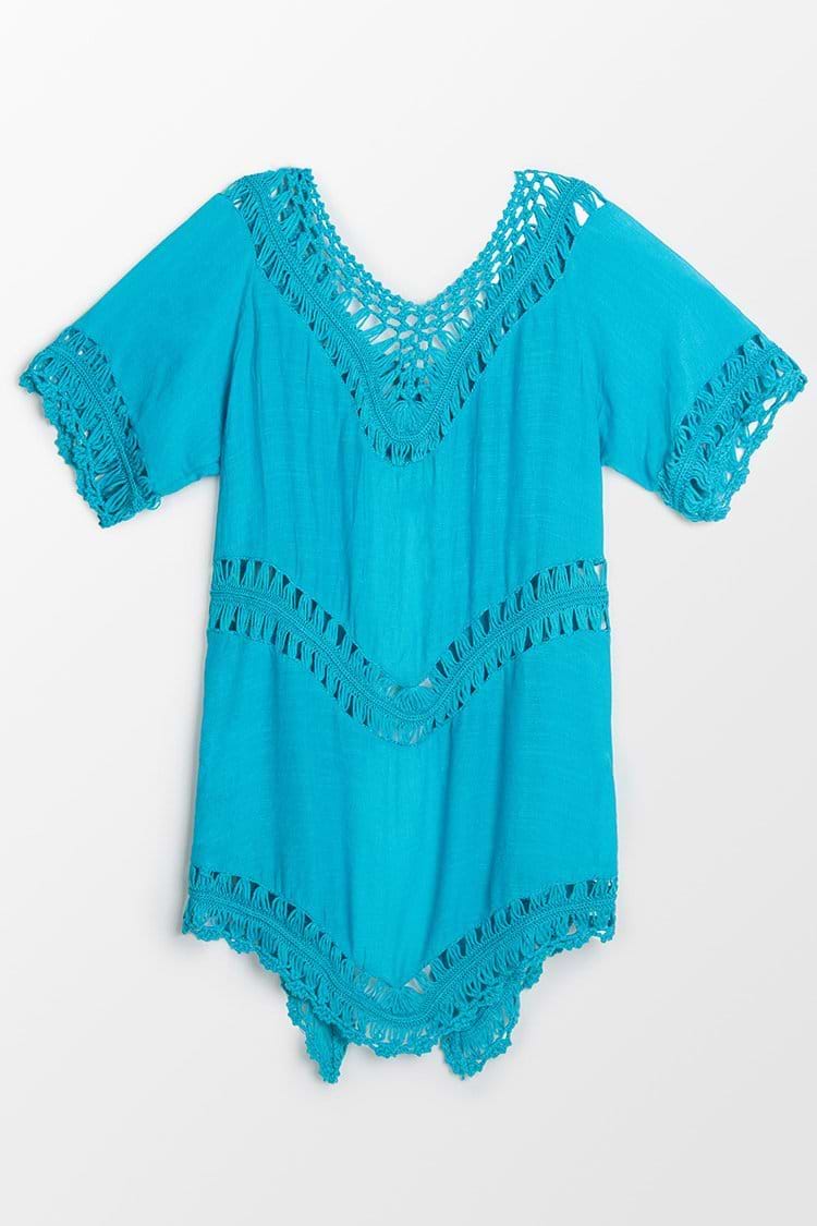 Kimono de crochet con lazo en la parte delantera Susan