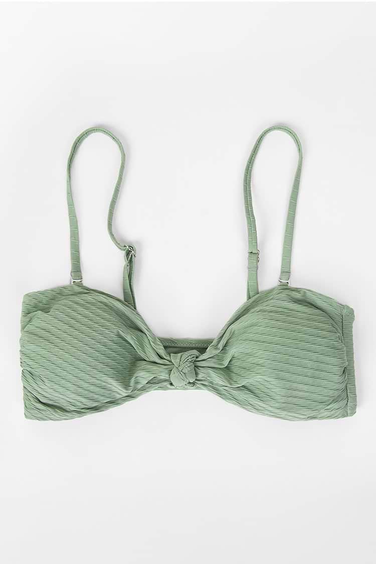 Top de bikini con texturizado verde Landry