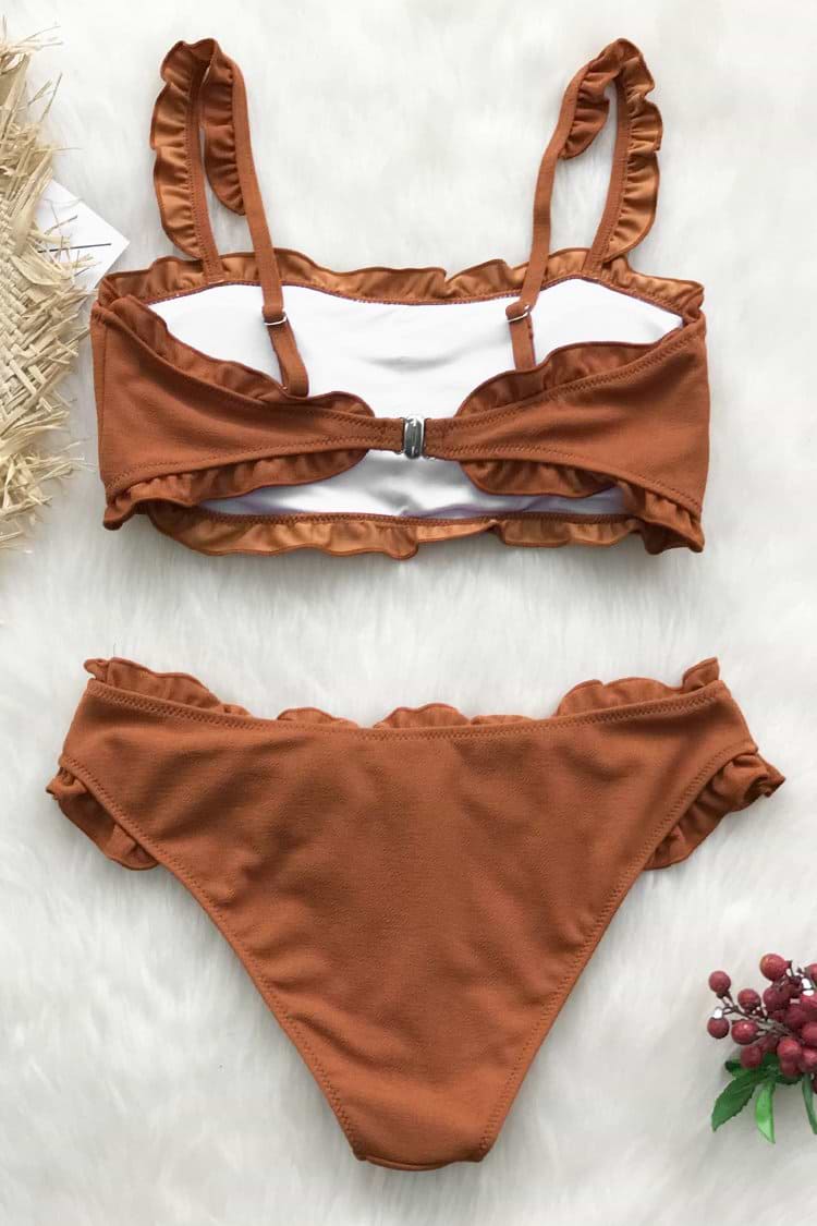 Caramel Doux Bikini Avec Volants