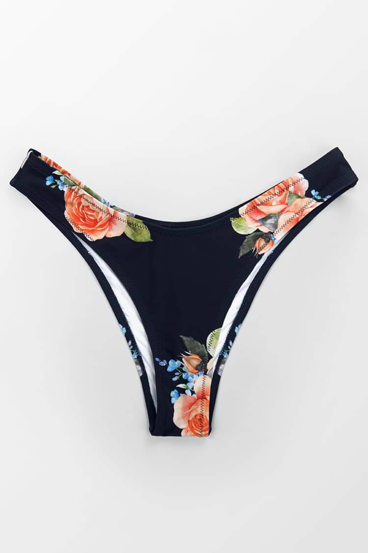 Low Waisted Bikini-Hose mit Floralem Muster