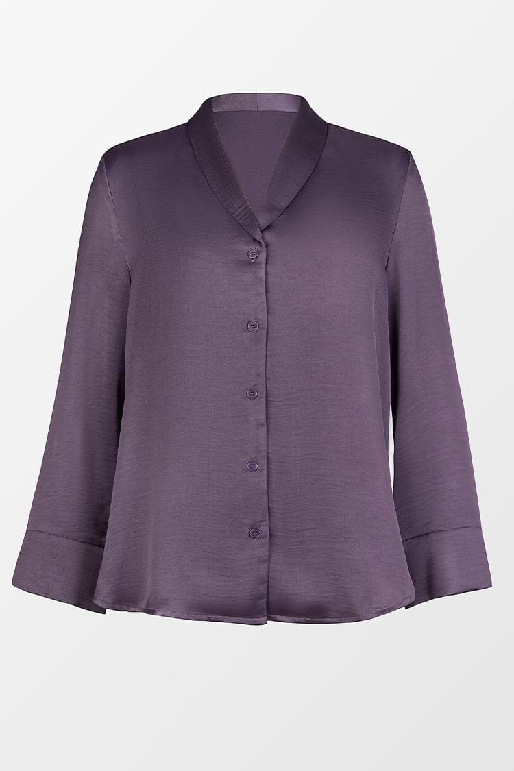 Mazo Shirt Collar Long Sleeve Top