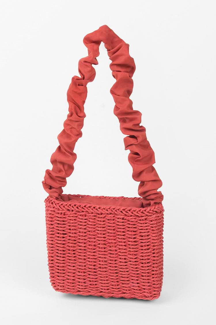 Sac bandoulière rouge et froncé