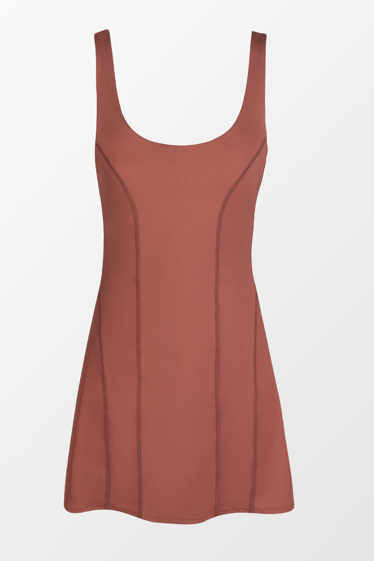 Romper mit U-Ausschnitt in Rot