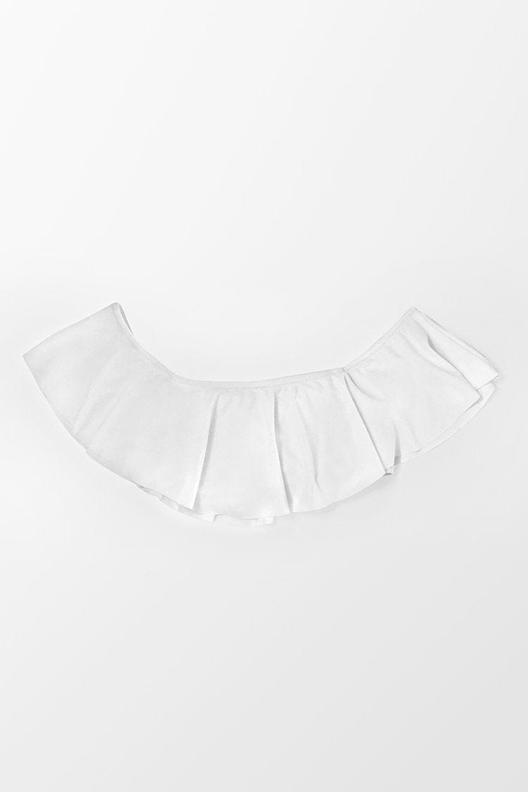 Weißes Volant-Bikini Oberteil