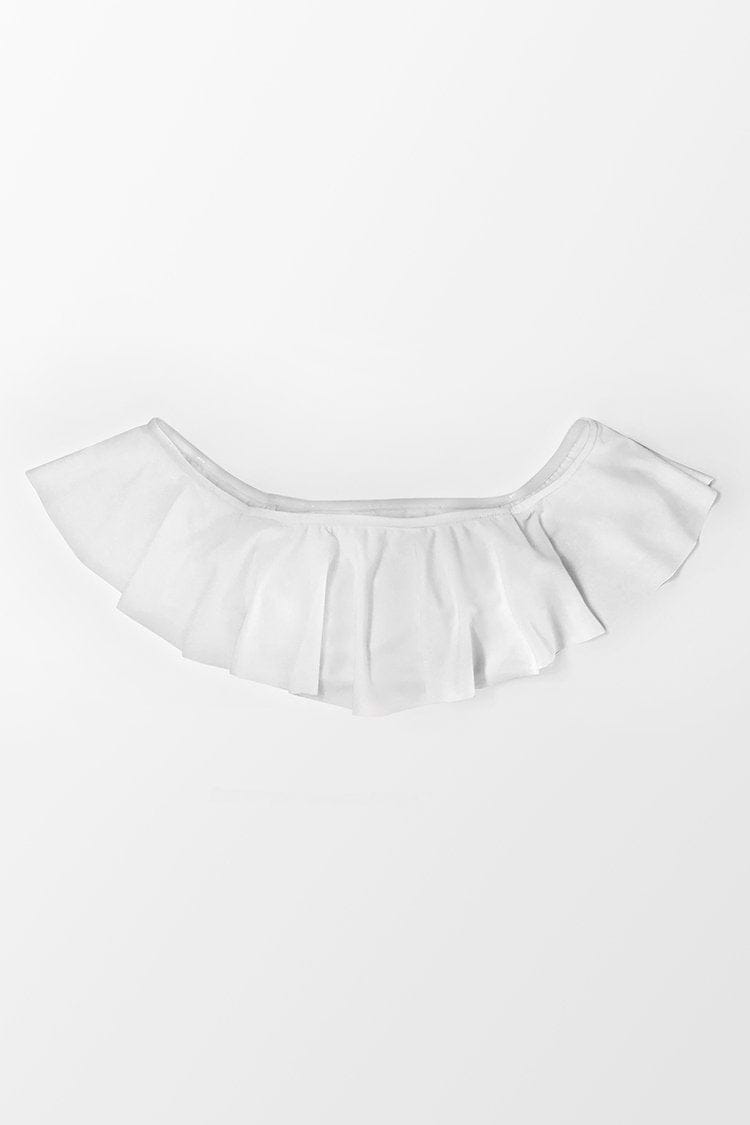Weißes Volant-Bikini Oberteil