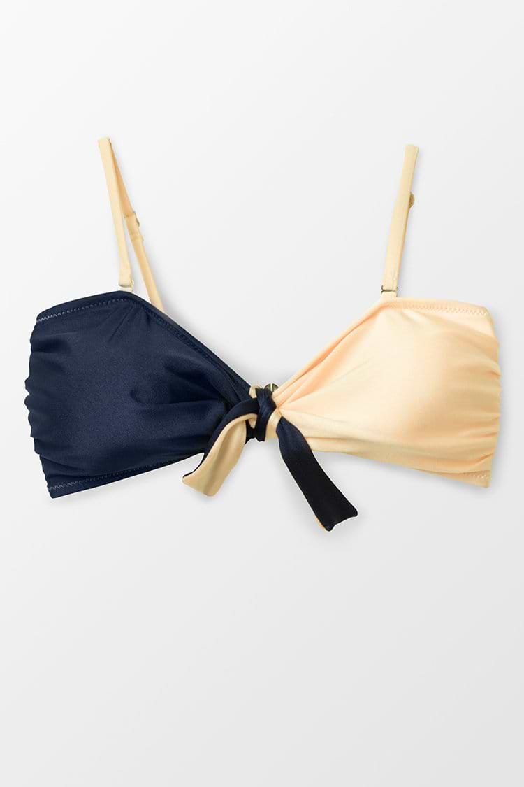 Im Traum verloren Farbblock Bikini Oberteil mit Bowknot