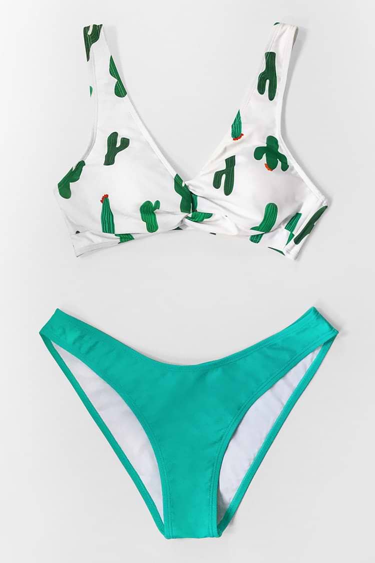 Kaktus-Print-Bikini-Oberteil