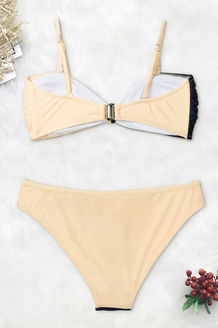 Im Traum verloren Farbblock Bikini Hose mit Bowknot