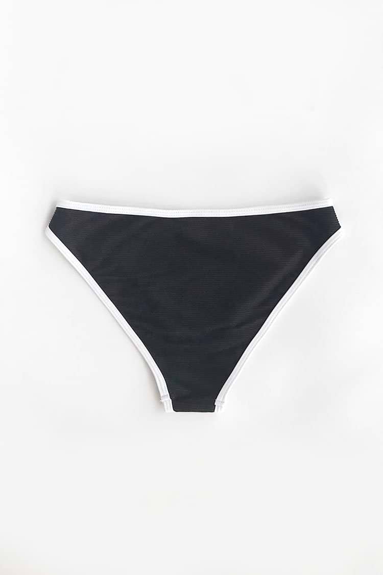 Klassisch Schwarz Eine Schulter Bikini Hose