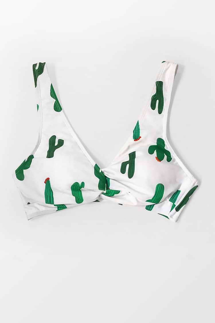 Kaktus-Print-Bikini-Oberteil