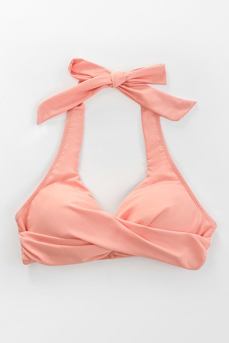 Bikini-Oberteil mit Neckholder in Rosa