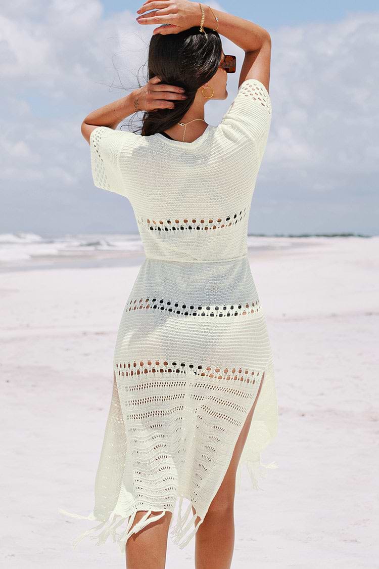Tatum V-neck Crochet Open Front Cover-up Dress