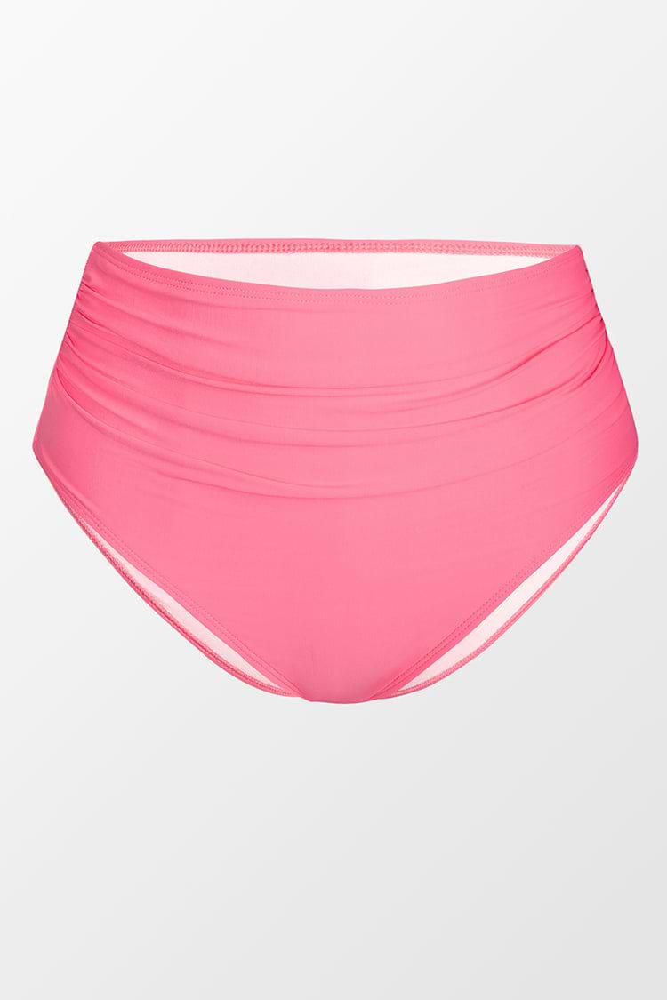 Braga de Bikini Clásica de Cintura Alta en Sarga de Color Sólido